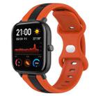 For Amazfit GTS 20mm Butterfly Buckle Two-Color Silicone Watch Band(Orange+Black) - 1