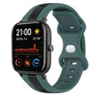 For Amazfit GTS 20mm Butterfly Buckle Two-Color Silicone Watch Band(Green+Black) - 1