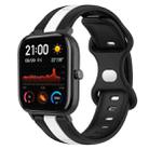 For Amazfit GTS 20mm Butterfly Buckle Two-Color Silicone Watch Band(Black+White) - 1