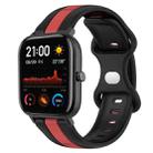 For Amazfit GTS 20mm Butterfly Buckle Two-Color Silicone Watch Band(Black+Red) - 1