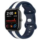 For Amazfit GTS 20mm Butterfly Buckle Two-Color Silicone Watch Band(White+Blue) - 1