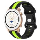 For Amazfit GTR 42mm 20mm Butterfly Buckle Two-Color Silicone Watch Band(Black+Green) - 1