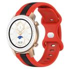 For Amazfit GTR 42mm 20mm Butterfly Buckle Two-Color Silicone Watch Band(Red+Black) - 1