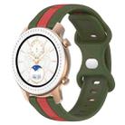 For Amazfit GTR 42mm 20mm Butterfly Buckle Two-Color Silicone Watch Band(Red+Army Green) - 1