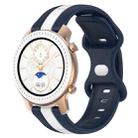 For Amazfit GTR 42mm 20mm Butterfly Buckle Two-Color Silicone Watch Band(White+Blue) - 1