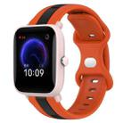 For Amazfit Pop Pro 20mm Butterfly Buckle Two-Color Silicone Watch Band(Orange+Black) - 1