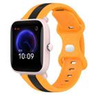 For Amazfit Pop Pro 20mm Butterfly Buckle Two-Color Silicone Watch Band(Black+Yellow) - 1