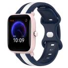 For Amazfit Pop Pro 20mm Butterfly Buckle Two-Color Silicone Watch Band(White+Blue) - 1