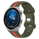 For Huawei Watch GT3 Pro 43mm 20mm Butterfly Buckle Two-Color Silicone Watch Band(Red+Army Green) - 1