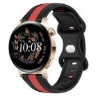 For Huawei Watch GT3 42mm 20mm Butterfly Buckle Two-Color Silicone Watch Band(Black+Red) - 1