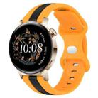 For Huawei Watch GT3 42mm 20mm Butterfly Buckle Two-Color Silicone Watch Band(Black+Yellow) - 1