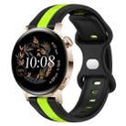 For Huawei Watch GT3 42mm 20mm Butterfly Buckle Two-Color Silicone Watch Band(Black+Green) - 1