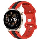 For Huawei Watch GT3 42mm 20mm Butterfly Buckle Two-Color Silicone Watch Band(Red+Black) - 1
