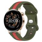 For Huawei Watch GT3 42mm 20mm Butterfly Buckle Two-Color Silicone Watch Band(Red+Army Green) - 1