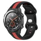 For Huawei Watch 2 20mm Butterfly Buckle Two-Color Silicone Watch Band(Black+Red) - 1