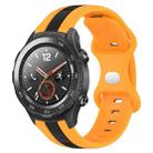 For Huawei Watch 2 20mm Butterfly Buckle Two-Color Silicone Watch Band(Black+Yellow) - 1