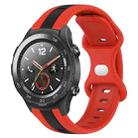 For Huawei Watch 2 20mm Butterfly Buckle Two-Color Silicone Watch Band(Red+Black) - 1