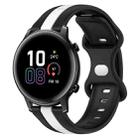For Honor MagicWatch2 42mm 20mm Butterfly Buckle Two-Color Silicone Watch Band(Black+White) - 1