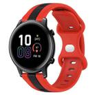 For Honor MagicWatch2 42mm 20mm Butterfly Buckle Two-Color Silicone Watch Band(Red+Black) - 1