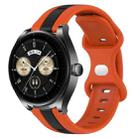 For Huawei Watch Buds 20mm Butterfly Buckle Two-Color Silicone Watch Band(Orange+Black) - 1