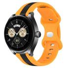 For Huawei Watch Buds 20mm Butterfly Buckle Two-Color Silicone Watch Band(Black+Yellow) - 1