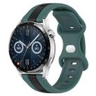 For Huawei Watch GT3 46mm 20mm Butterfly Buckle Two-Color Silicone Watch Band(Green+Black) - 1