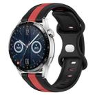 For Huawei Watch GT3 46mm 20mm Butterfly Buckle Two-Color Silicone Watch Band(Black+Red) - 1