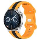 For Huawei Watch GT3 46mm 20mm Butterfly Buckle Two-Color Silicone Watch Band(Black+Yellow) - 1