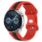 For Huawei Watch GT3 46mm 20mm Butterfly Buckle Two-Color Silicone Watch Band(Red+Black) - 1
