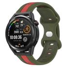 For Huawei Watch GT Runner 20mm Butterfly Buckle Two-Color Silicone Watch Band(Red+Army Green) - 1