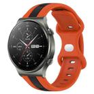 For Huawei GT2 Pro 20mm Butterfly Buckle Two-Color Silicone Watch Band(Orange+Black) - 1