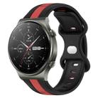 For Huawei GT2 Pro 20mm Butterfly Buckle Two-Color Silicone Watch Band(Black+Red) - 1