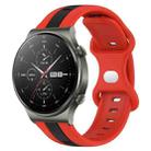 For Huawei GT2 Pro 20mm Butterfly Buckle Two-Color Silicone Watch Band(Red+Black) - 1