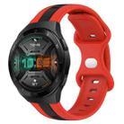 For Huawei Watch GT 2E 20mm Butterfly Buckle Two-Color Silicone Watch Band(Red+Black) - 1