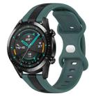 For Huawei GT2 46mm 20mm Butterfly Buckle Two-Color Silicone Watch Band(Green+Black) - 1