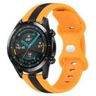 For Huawei GT2 46mm 20mm Butterfly Buckle Two-Color Silicone Watch Band(Black+Yellow) - 1