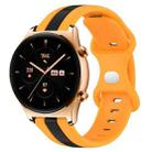 For Honor Watch GS 3 20mm Butterfly Buckle Two-Color Silicone Watch Band(Black+Yellow) - 1