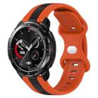 For Honor Watch GS Pro 20mm Butterfly Buckle Two-Color Silicone Watch Band(Orange+Black) - 1