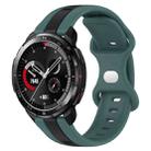 For Honor Watch GS Pro 20mm Butterfly Buckle Two-Color Silicone Watch Band(Green+Black) - 1