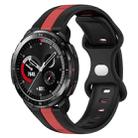 For Honor Watch GS Pro 20mm Butterfly Buckle Two-Color Silicone Watch Band(Black+Red) - 1