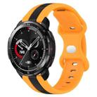 For Honor Watch GS Pro 20mm Butterfly Buckle Two-Color Silicone Watch Band(Black+Yellow) - 1