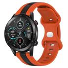 For Honor Magic Watch 2 46mm 20mm Butterfly Buckle Two-Color Silicone Watch Band(Orange+Black) - 1