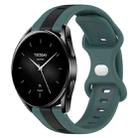 For Xiaomi Watch S2 42mm 22mm Butterfly Buckle Two-Color Silicone Watch Band(Green+Black) - 1