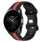 For Xiaomi Watch S2 42mm 22mm Butterfly Buckle Two-Color Silicone Watch Band(Black+Red) - 1