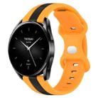 For Xiaomi Watch S2 42mm 22mm Butterfly Buckle Two-Color Silicone Watch Band(Black+Yellow) - 1
