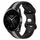 For Xiaomi Watch S2 42mm 22mm Butterfly Buckle Two-Color Silicone Watch Band(Black+Grey) - 1