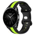 For Xiaomi Watch S2 42mm 22mm Butterfly Buckle Two-Color Silicone Watch Band(Black+Green) - 1