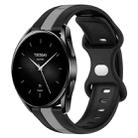 For Xiaomi Watch S2 46mm 22mm Butterfly Buckle Two-Color Silicone Watch Band(Black+Grey) - 1