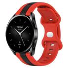 For Xiaomi Watch S2 46mm 22mm Butterfly Buckle Two-Color Silicone Watch Band(Red+Black) - 1