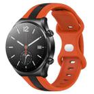 For Xiaomi MI Watch S1 22mm Butterfly Buckle Two-Color Silicone Watch Band(Orange+Black) - 1